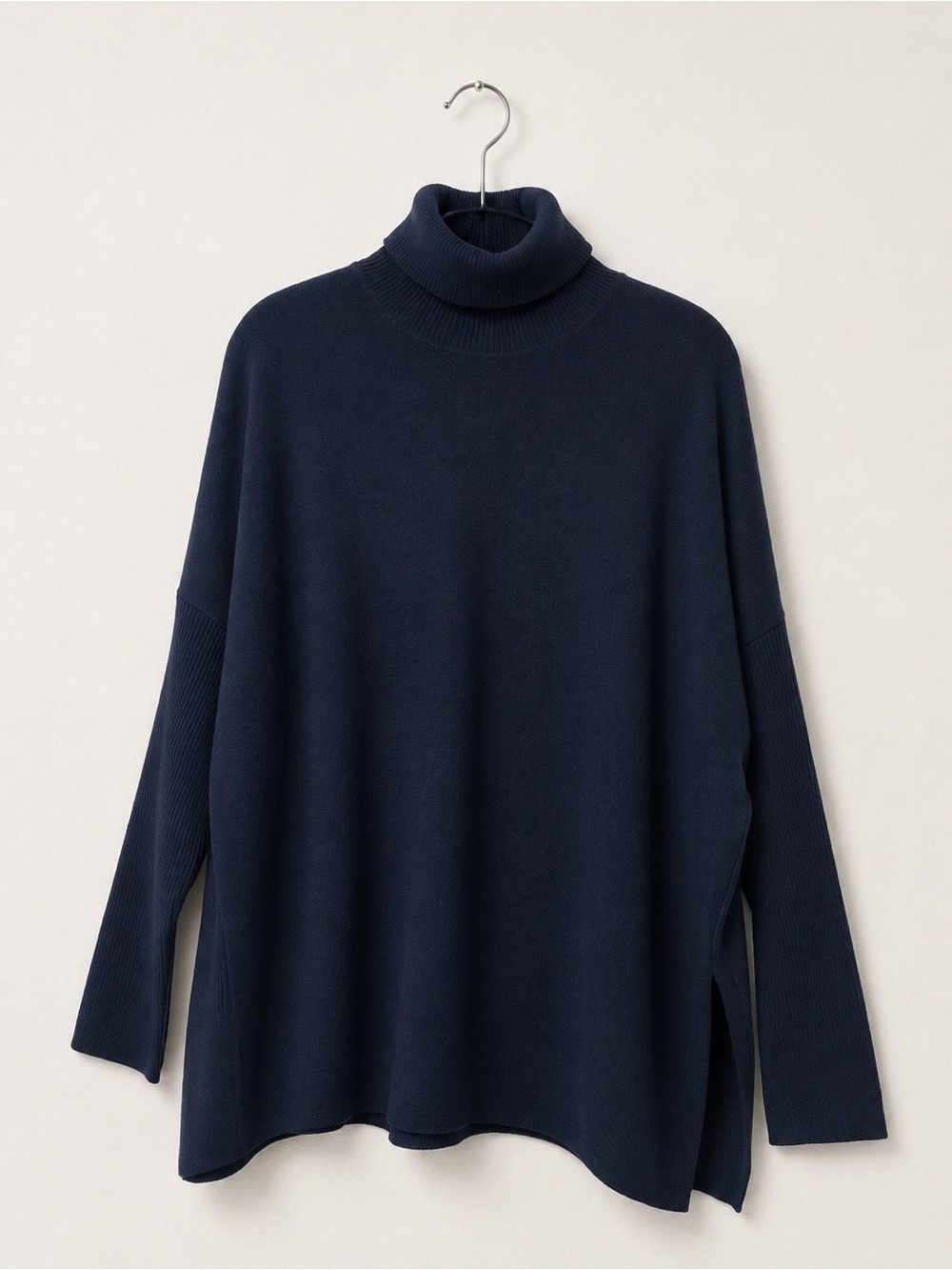 Reiss Navy Oversized Turtleneck Sweater - Picture 3 of 8